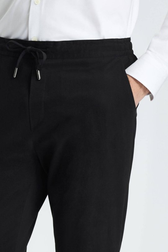 Pamuk Karışım Siyah Relax Fit Jogger Pantolon