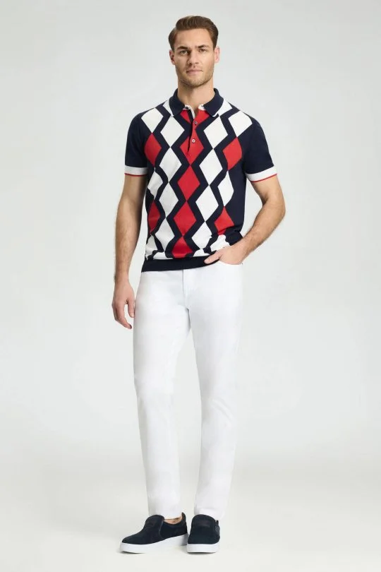 Pamuk Karışım Slim Fit 5 Cep Beyaz Yazlık Chino Pantolon