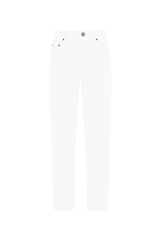 Hemington - Pamuk Karışım Slim Fit 5 Cep Beyaz Yazlık Chino Pantolon (7)