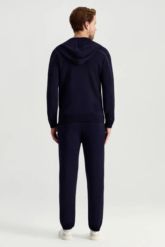 Hemington - Pamuk Karışımlı Kapüşonlu Fermuarlı Lacivert Hırka (5)