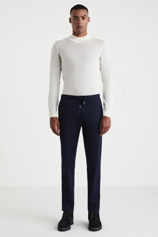 Hemington - Pamuk Karışım Lacivert Relax Fit Jogger Pantolon (1)