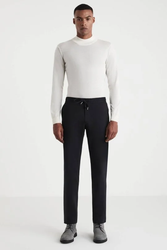 Hemington - Pamuk Karışım Siyah Relax Fit Jogger Pantolon (1)