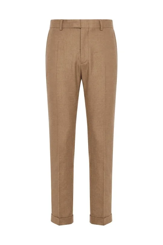 Pamuk Kaşmir Camel Relax Chino Pantolon