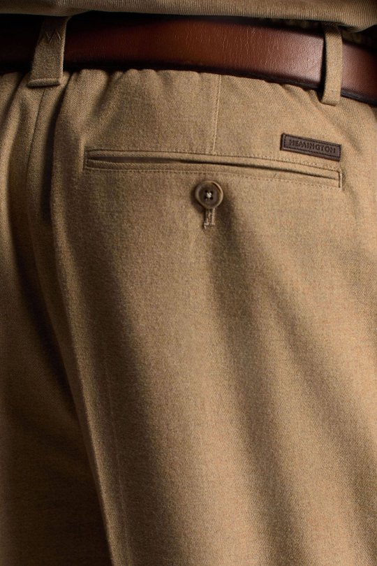 Pamuk Kaşmir Karışım Camel Relax Chino Pantolon