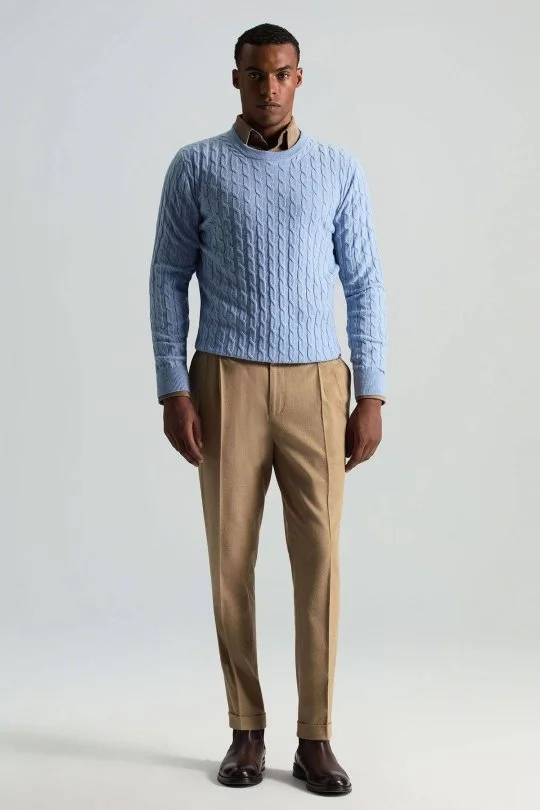 Hemington - Pamuk Kaşmir Karışım Camel Relax Chino Pantolon (4)