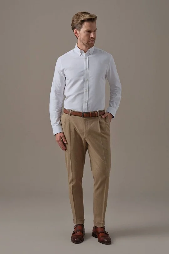 Hemington - Pamuk Kaşmir Karışım Camel Chino Pantolon (2)