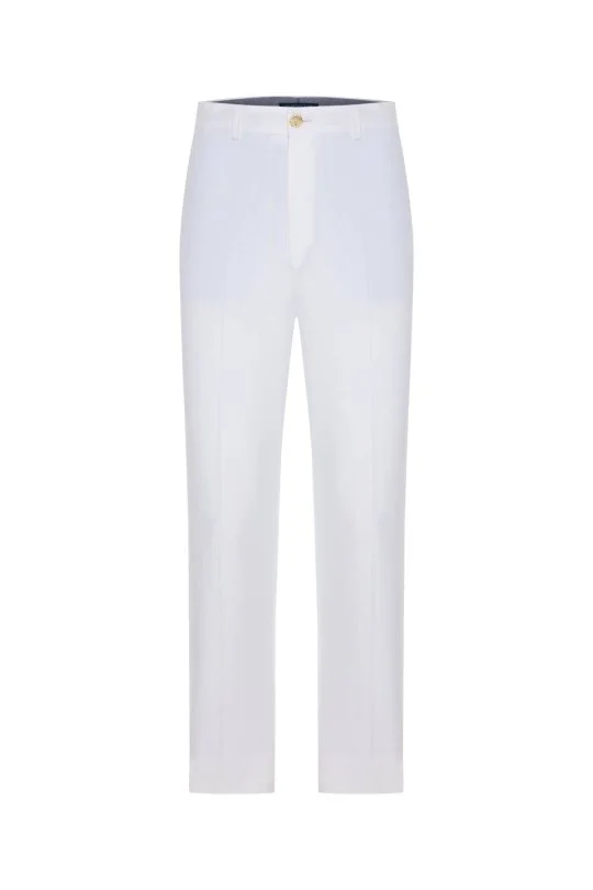 Hemington - Pamuk Keten Karışım Beyaz Yazlık Chino Pantolon (6)