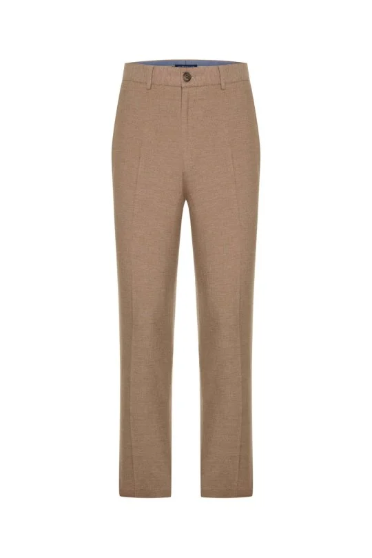 Hemington - Pamuk Keten Karışım Kahverengi Yazlık Chino Pantolon (6)