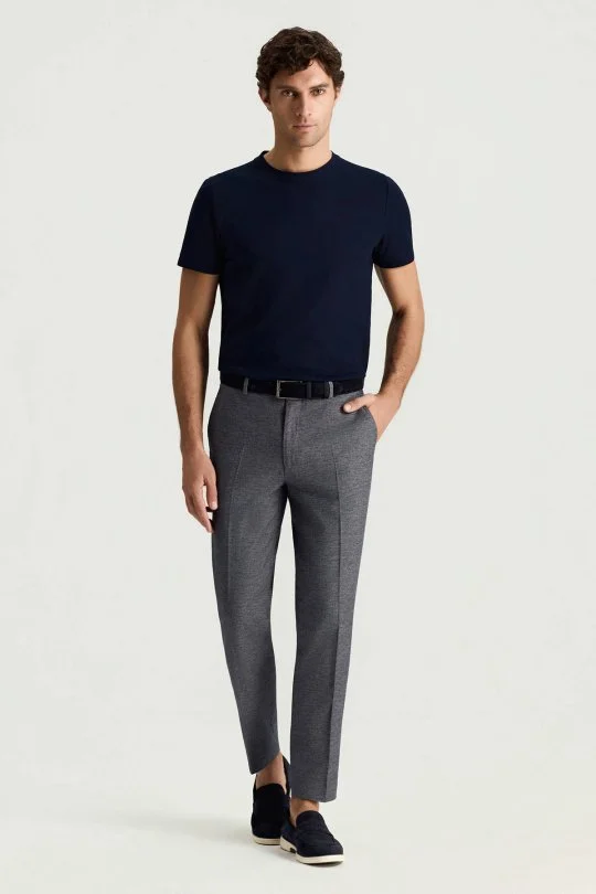 Hemington - Pamuk Keten Karışım Lacivert Yazlık Chino Pantolon (1)