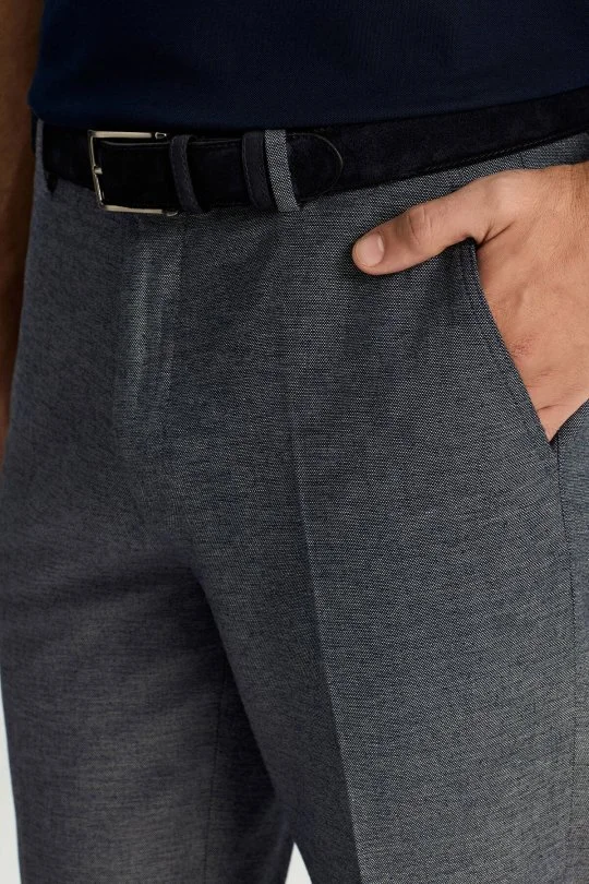 Hemington - Pamuk Keten Karışım Lacivert Yazlık Chino Pantolon (3)