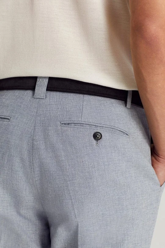 Hemington - Pamuk Keten Karışım Mavi Yazlık Chino Pantolon (4)