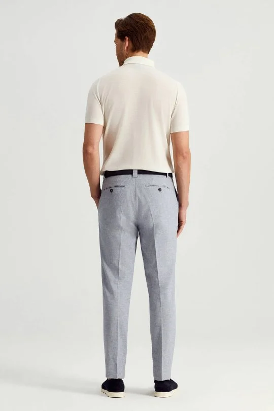 Hemington - Pamuk Keten Karışım Mavi Yazlık Chino Pantolon (5)