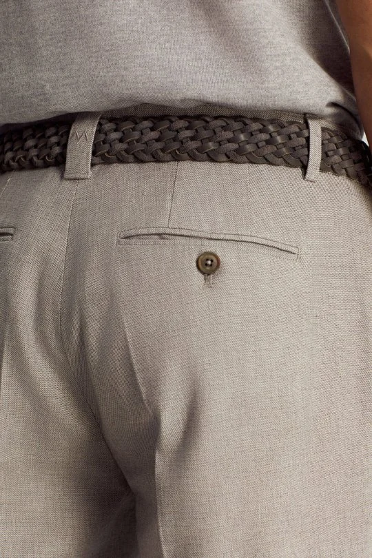 Hemington - Pamuk Keten Karışım Açık Gri Chino Pantolon (4)