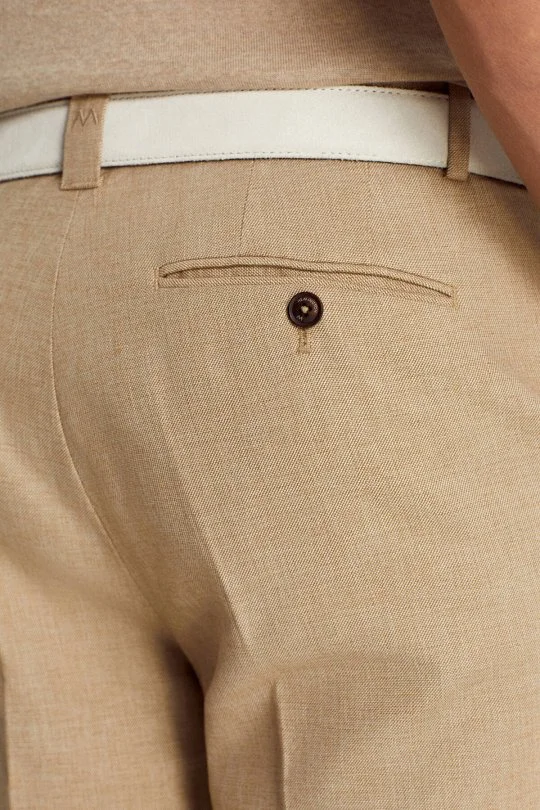 Hemington - Pamuk Keten Karışım Kum Rengi Chino Pantolon (4)