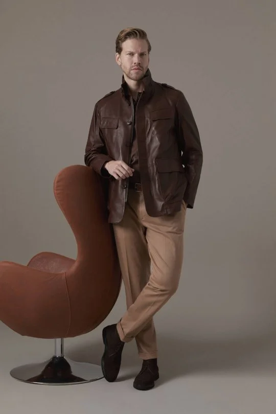 Pamuk Modal Camel Relax Chino Pantolon