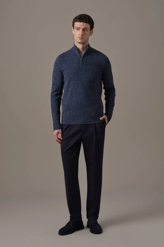 Pamuk Modal Lacivert Relax Chino Pantolon
