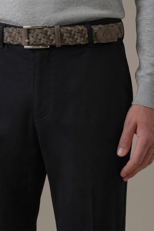 Pamuk Modal Siyah Chino Pantolon