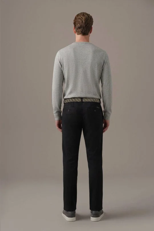 Pamuk Modal Siyah Chino Pantolon