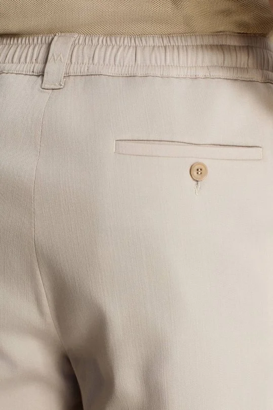 Hemington - Pamuk Tencel Karışım Krem Relax Fit Yazlık Jogger Pantolon (4)