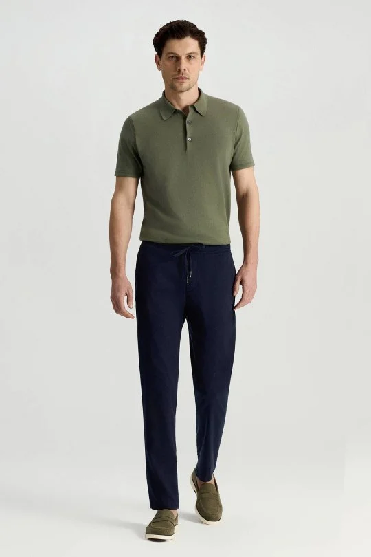 Hemington - Pamuk Tencel Karışım Lacivert Relax Fit Yazlık Jogger Pantolon (1)