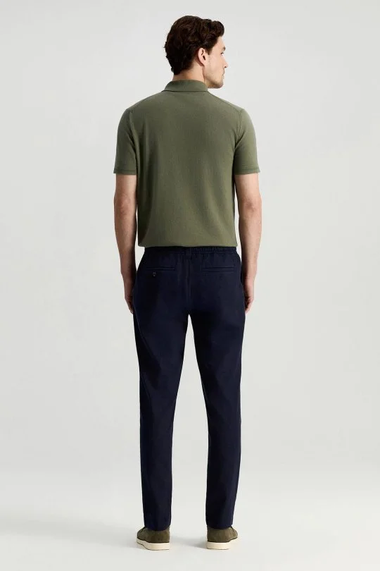 Hemington - Pamuk Tencel Karışım Lacivert Relax Fit Yazlık Jogger Pantolon (5)