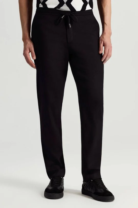 Pamuk Tencel Karışım Siyah Relax Fit Yazlık Jogger Pantolon