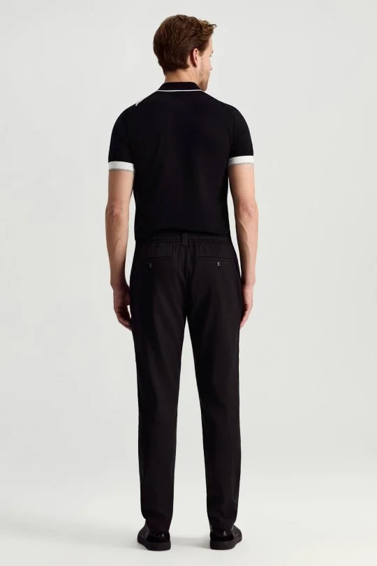 Hemington - Pamuk Tencel Karışım Siyah Relax Fit Yazlık Jogger Pantolon (5)