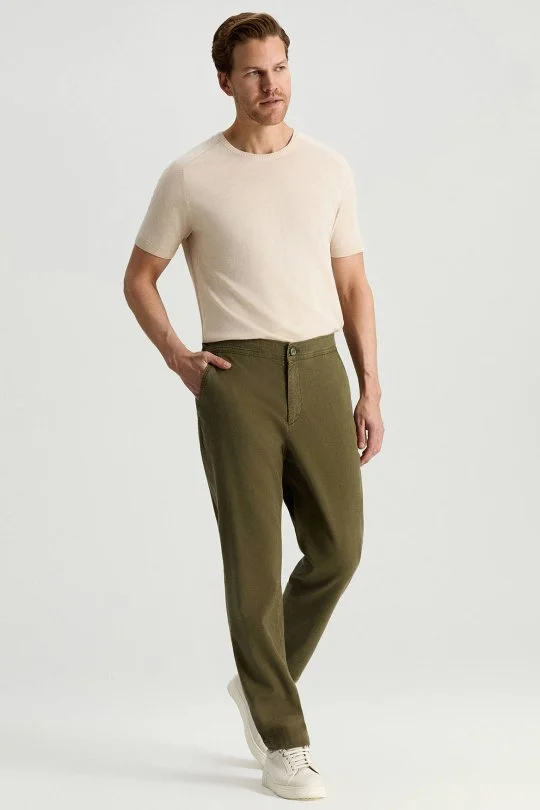 Hemington - Pamuk Tencel Kumaş Haki Relax Chino Pantolon (2)