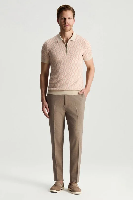 Hemington - Pamuk Yün Karışım Kahverengi Chino Pantolon (1)