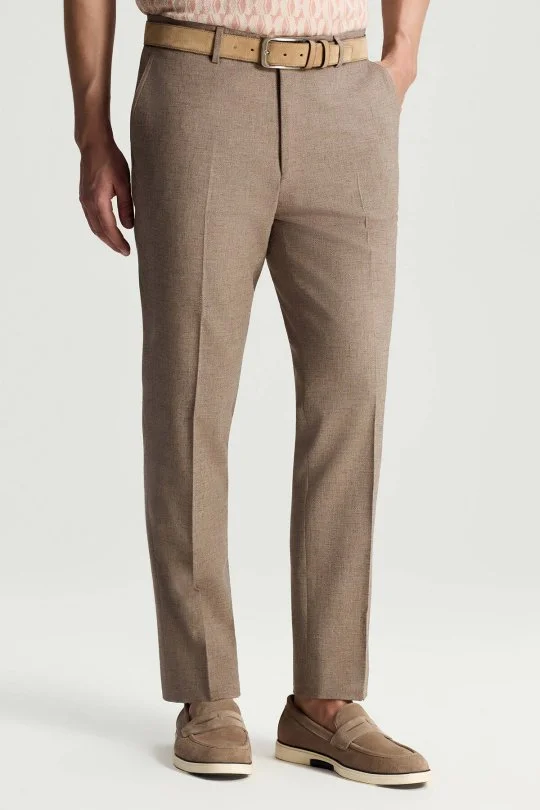 Hemington - Pamuk Yün Karışım Kahverengi Chino Pantolon (2)