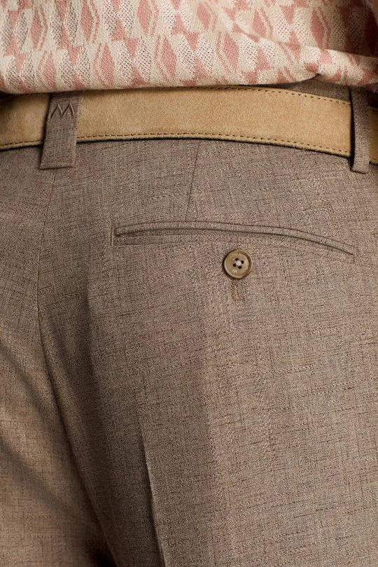 Hemington - Pamuk Yün Karışım Kahverengi Chino Pantolon (4)