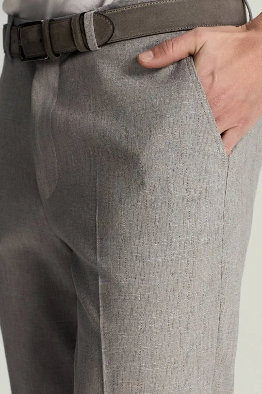 Hemington - Pamuk Yün Karışım Gri Chino Pantolon (3)