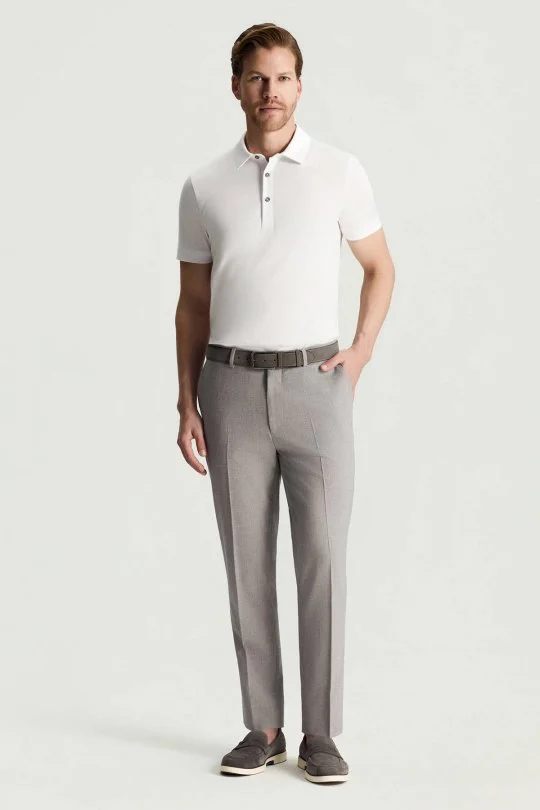 Hemington - Pamuk Yün Karışım Gri Chino Pantolon (1)