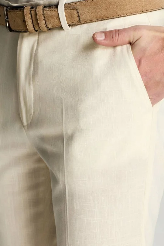 Hemington - Pamuk Yün Karışım Krem Chino Pantolon (3)