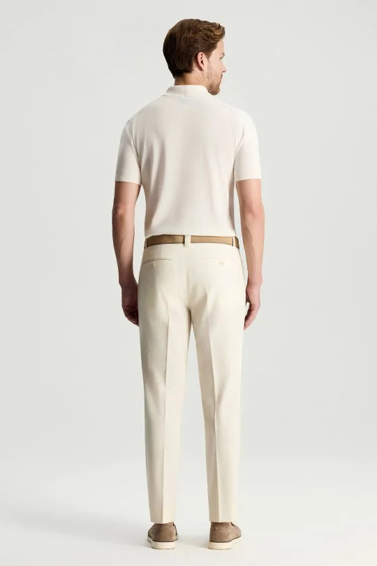 Hemington - Pamuk Yün Karışım Krem Chino Pantolon (5)
