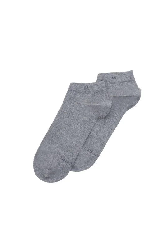 Hemington - Pamuklu Açık Gri İkili Sneaker Çorap Seti