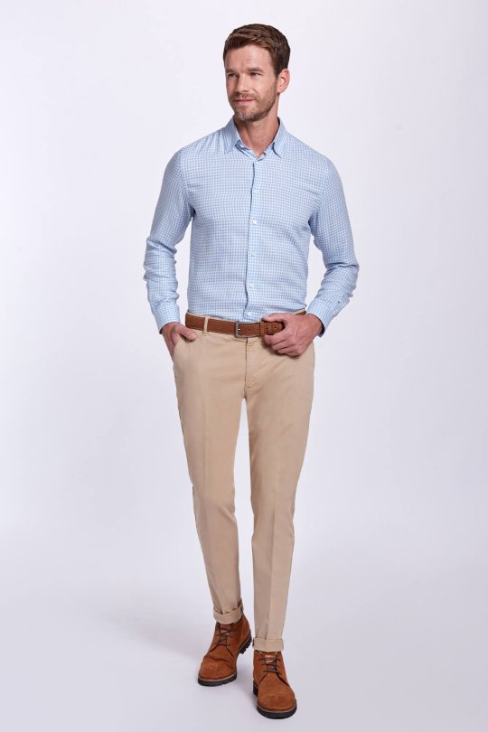 Pamuklu Camel Regular Fit Chino Pantolon