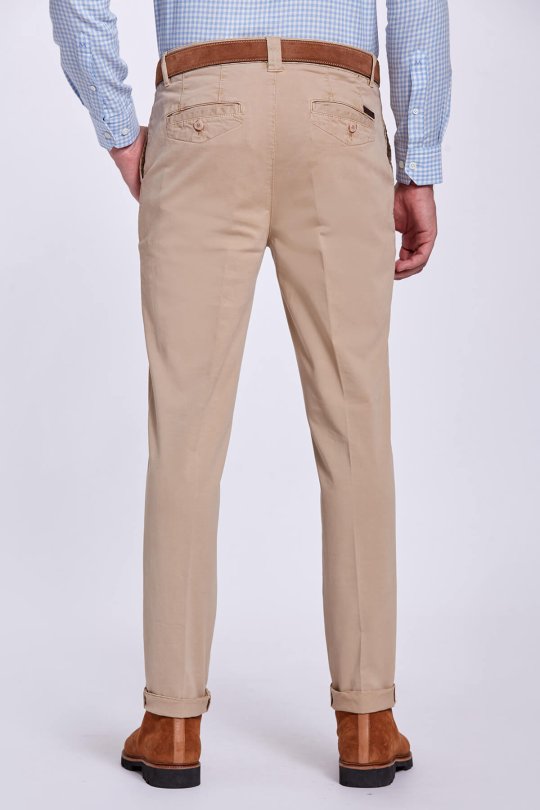 Pamuklu Camel Regular Fit Chino Pantolon