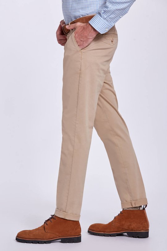 Pamuklu Camel Regular Fit Chino Pantolon