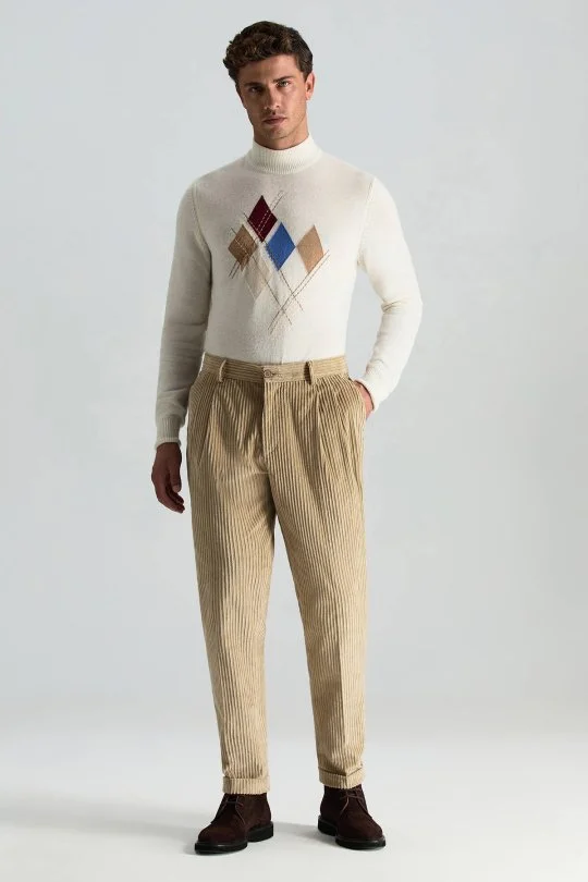 Hemington - Pamuklu Camel Relax Kadife Pantolon (3)