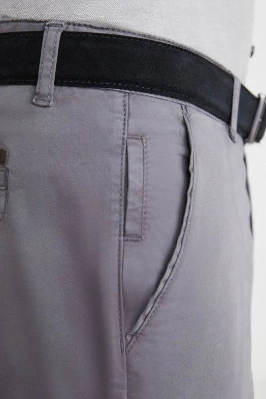 Pamuklu Koyu Gri Regular Fit Chino Pantolon