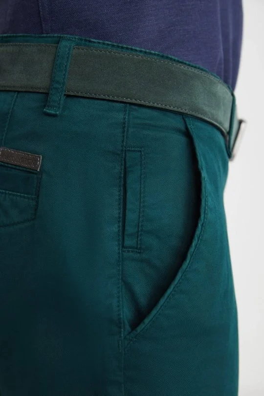 Hemington - Pamuklu Koyu Yeşil Regular Fit Chino Pantolon (4)
