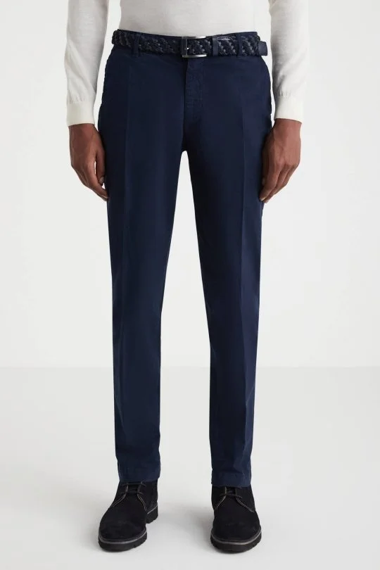 Hemington - Pamuklu Lacivert Regular Fit Chino Pantolon (2)