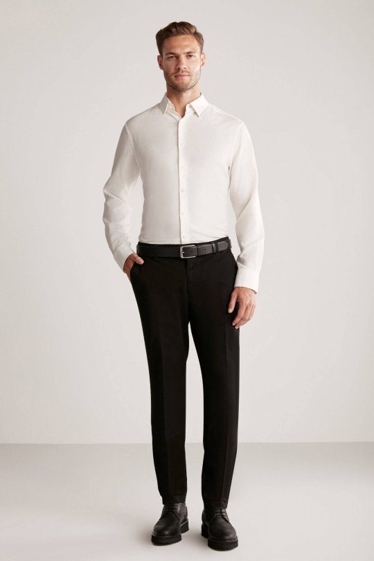 Pamuklu Siyah Regular Fit Chino Pantolon