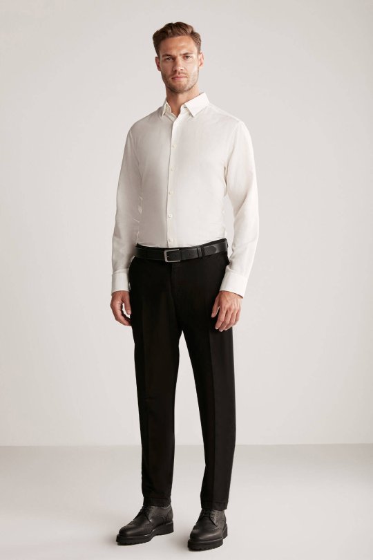 Pamuklu Siyah Regular Fit Chino Pantolon