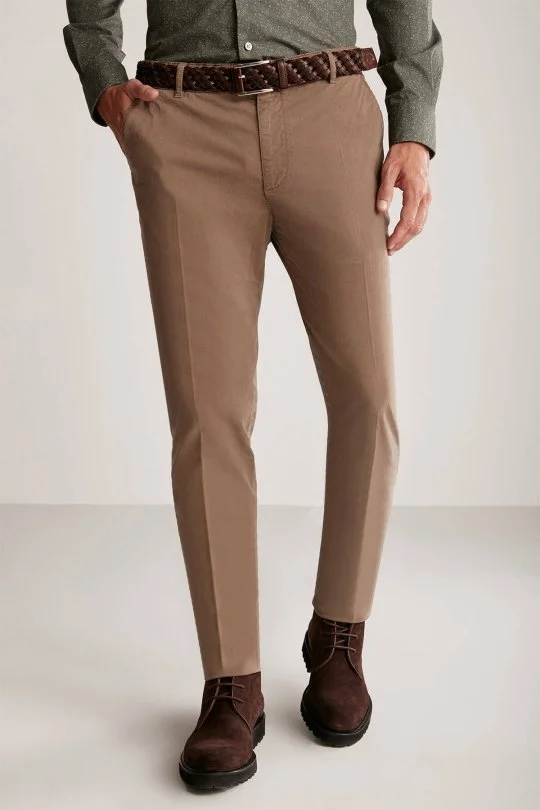 Hemington - Pamuklu Tütün Rengi Regular Fit Chino Pantolon (3)