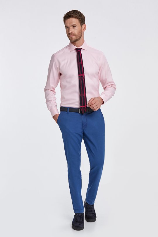 Pembe Superfine Pamuk Business Gömlek