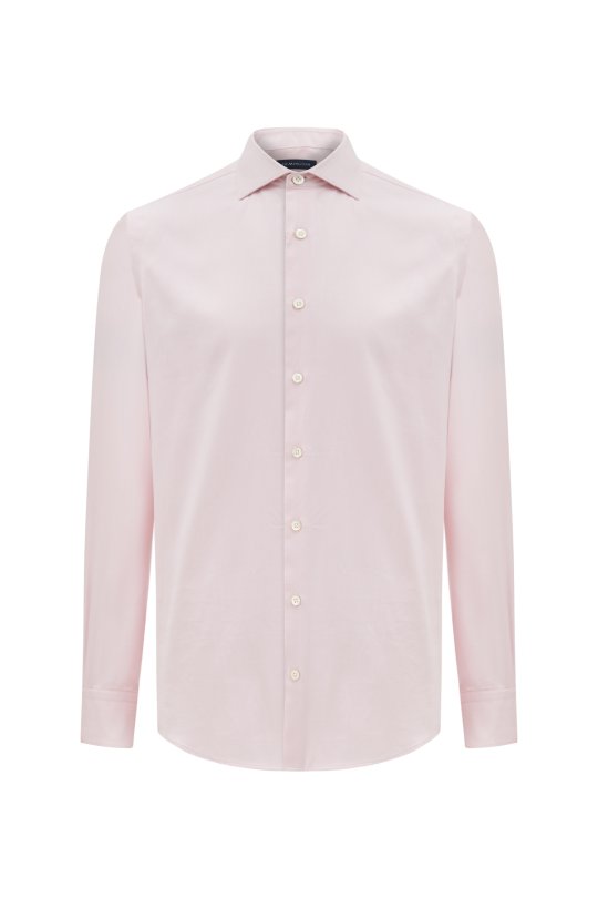 Pembe Superfine Pamuk Business Gömlek