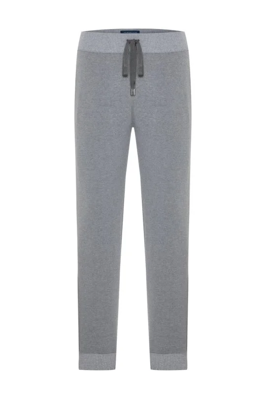 Hemington - Pike Örgü Pamuk Karışım Açık Gri Triko Lounge Pantolon (6)