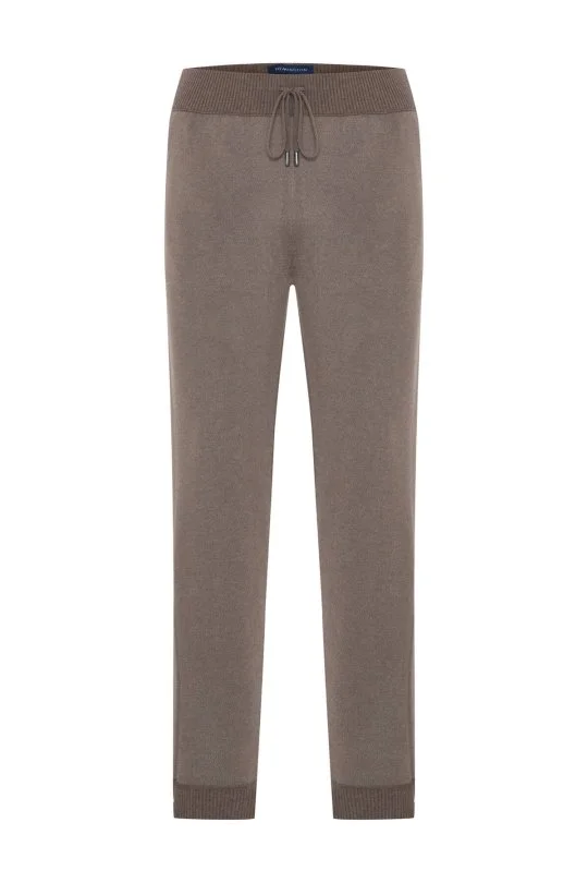 Hemington - Pike Örgü Pamuk Karışım Kahverengi Triko Lounge Pantolon (6)